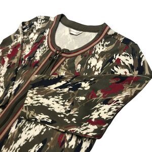 Christopher banks front zip singed botton top blouse women 3 quarter sleeve read